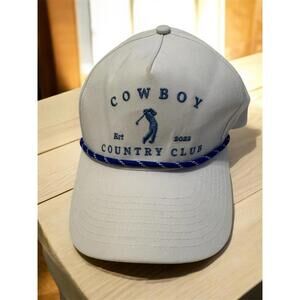 Cowboy Country Club White Rope Hat Adjustable Golf Cap Est 2022